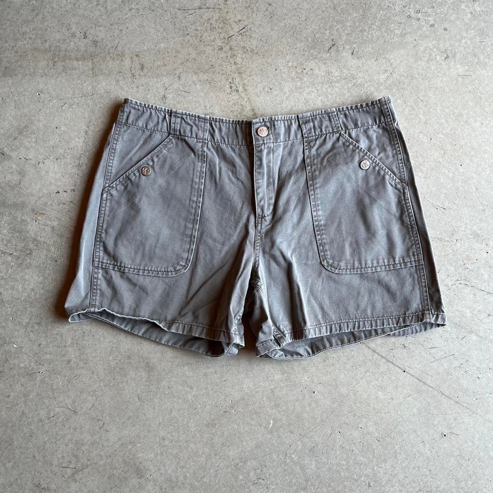 Vintage Calvin Klein Jeans Women Grey Khaki Cotton Twill Utility Shorts Size 12